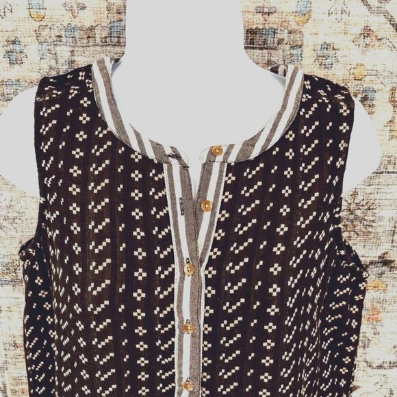 Ann Taylor Loft Lounge Shift Dress Size S Sleeveless Knee Length Stripe - Picture 3 of 8